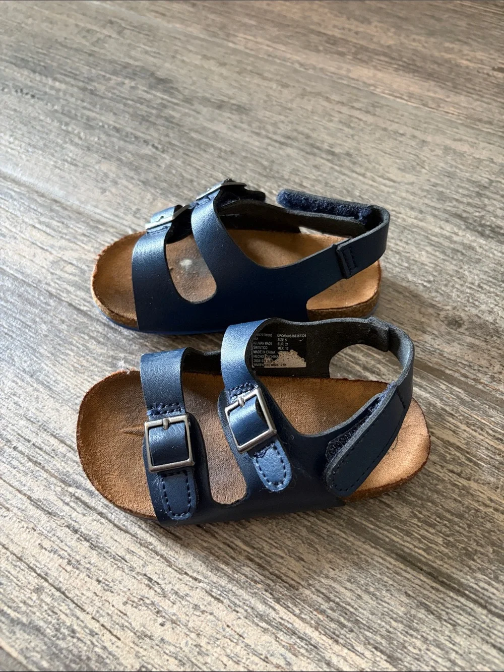 wonder nation Navy Double-Buckle Kids Sandals